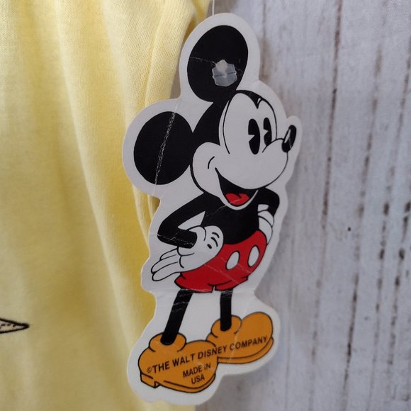 Vintage Yellow Mickey Mouse Life Guard Surfer Racerback Tank Top NEW - Picture 5 of 8